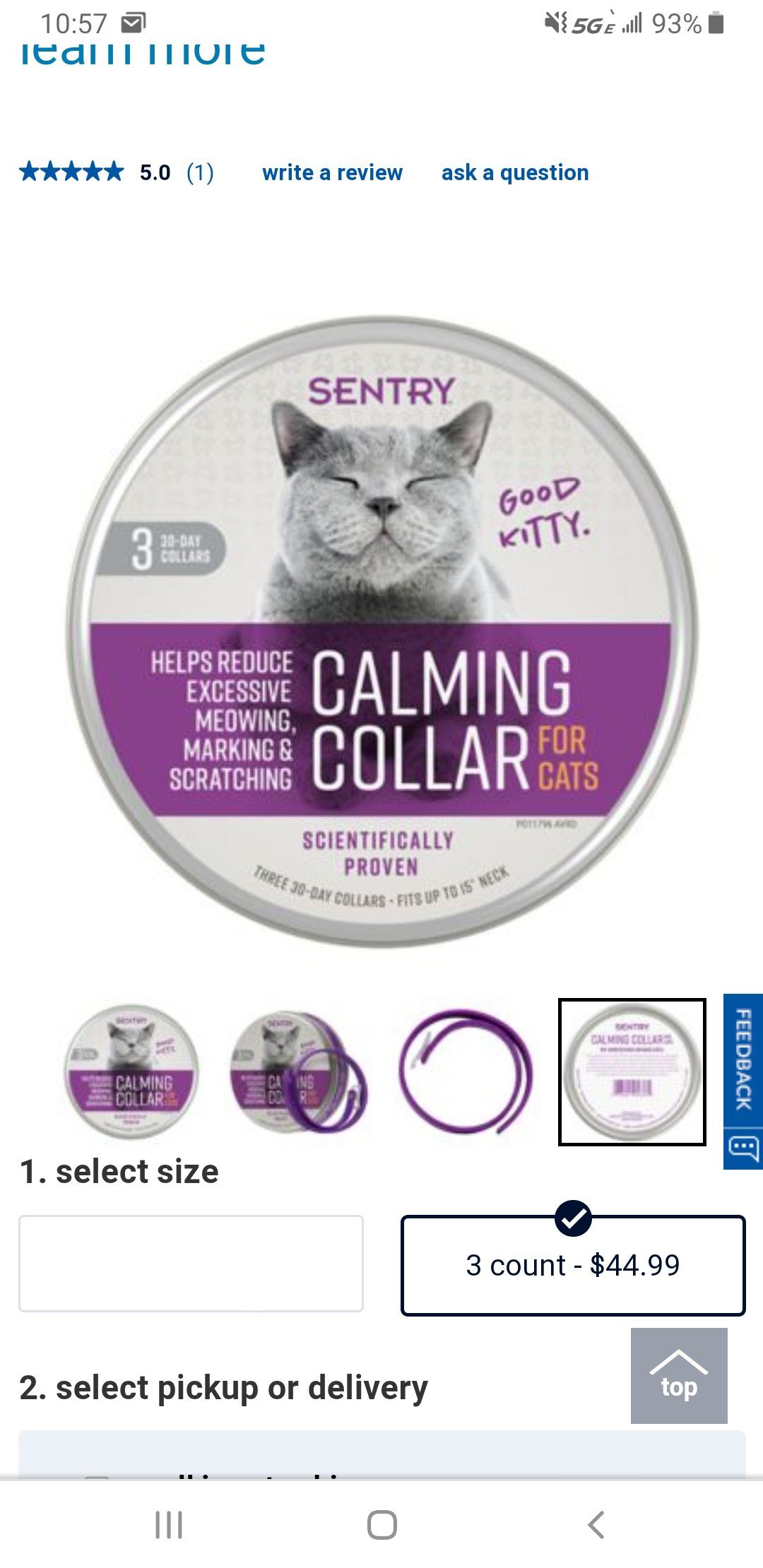 Sentry cat calming Collar