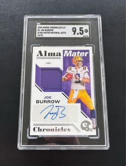 2020 Chronicles Draft Joe Burrow RC Auto /25 Alma Mater SGC 9.5 LSU Bengals