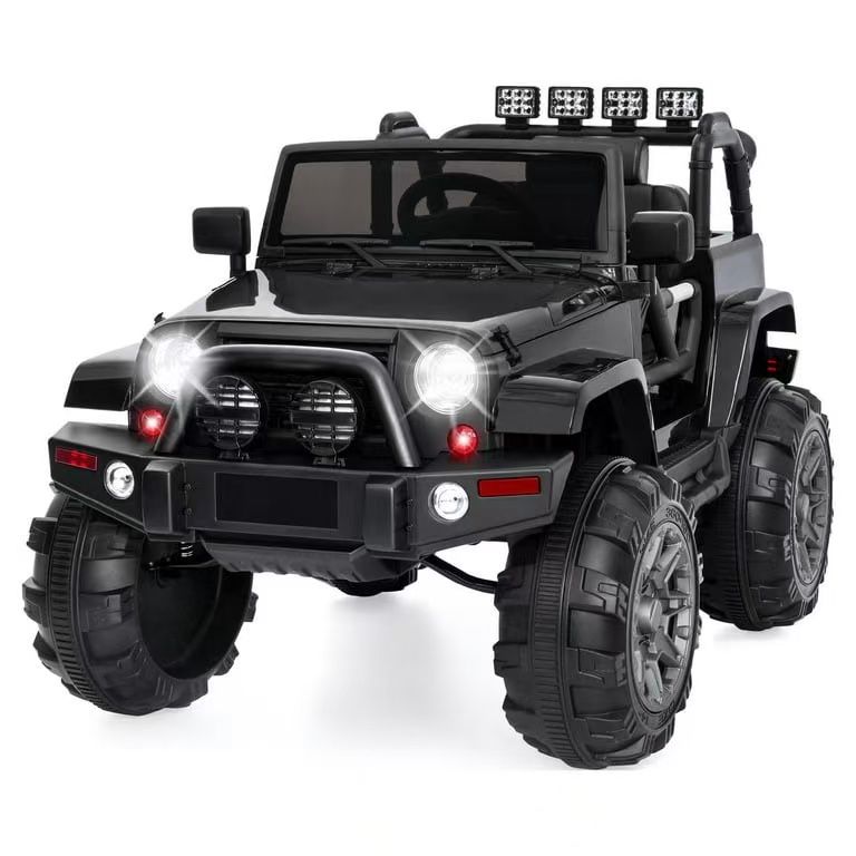 Best Choice Products 12 V Children's Truck with Remote Control, Spring Suspension, Bluetooth, LED Lights - Black. $130