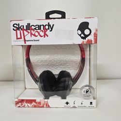 Lot of 6 Brand New Skullcandy Supreme Sound Uprock Headphones in Red/Clear 