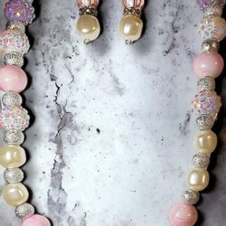 Handmade Glass Necklace, Bracelet & Earring Set