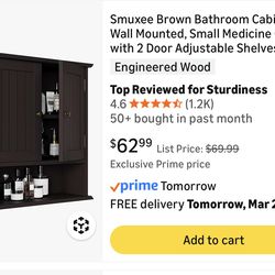Smuxee Brown Bathroom Cabinet Wall
