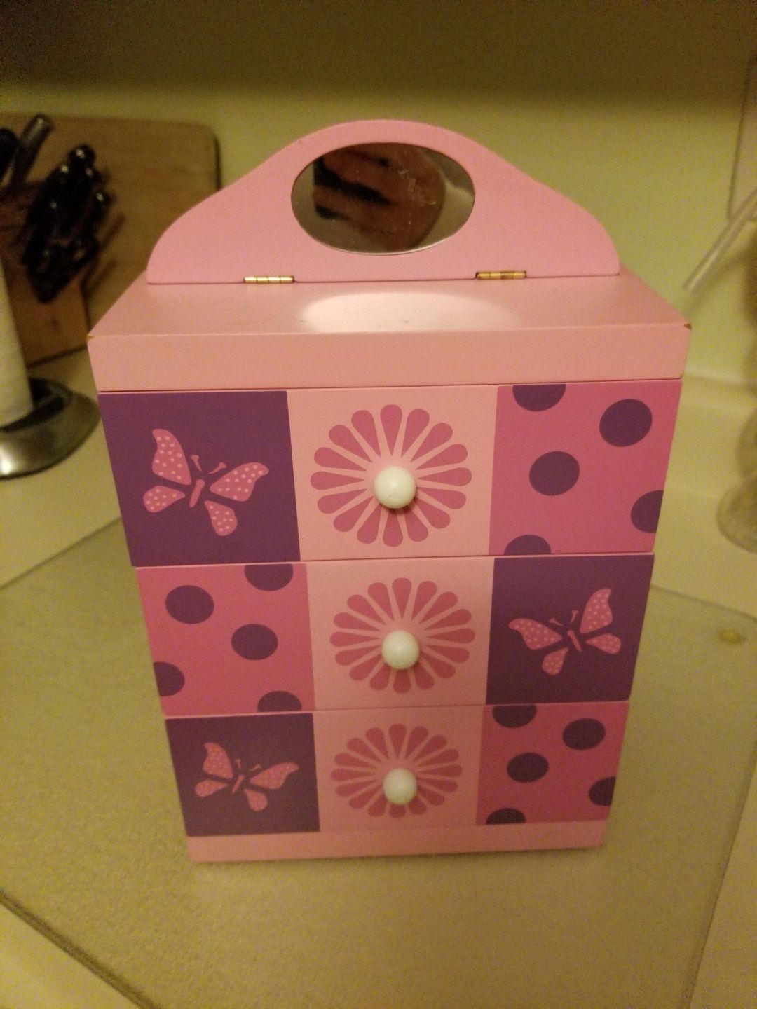 Jewelry box 3 drawers &mirror