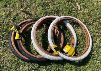 GT Tires 20 x 1.75 White/Tan Lp-5 bmx old school performer RedLine Haro Dyno