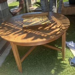 60 Inch Round Wooden Table