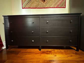 IKEA Koppang 6 Drawer Black Brown Wardrobe
