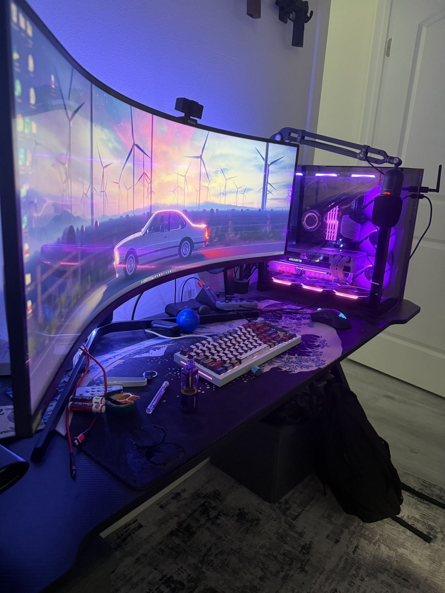 Full gaming pc setup with Samsung odyssey g9 monitor(i7 12700k+3080 gpu+64gb ram)