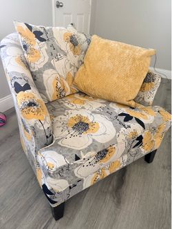 Modern Floral Accent Chair
