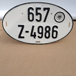 License Plate Germany Vintage