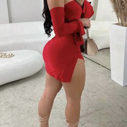 Large Red Sexy Bodycon Dress 