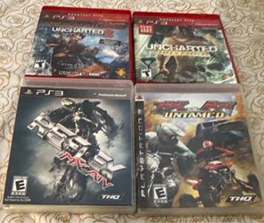 Sony PlayStation 3 PS3 4 Game Lot Uncharted 2 Drake's Fortune MX vs ATV