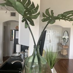Large Vase With Faux Flower