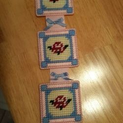 Hand-made Floral Pink Blue Wall Art