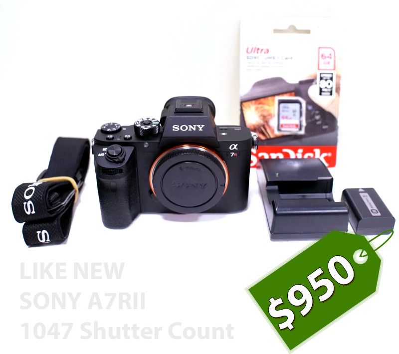 MINT (1047 Shutter Ct) Sony Alpha a7R II 42.4MP Full Frame Camera 4k