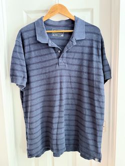 Men's Blue Striped Polo Shirt