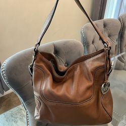 Michael Kors Brookville Large Brown Leather Shoulder Bag