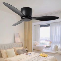 Ceiling Fan No Lights 52" Outdoor Ceiling Fan for Patio, Modern ABS Ceiling Fan Damp Rated 3 Blade Large Airflow Indoor Outdoor Farmhouse Ceiling Fan 