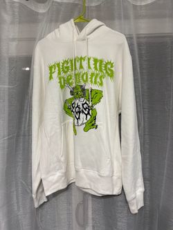 Fighting Demons White Graphic Hoodie