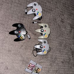 N64 Controllers And 2 Games