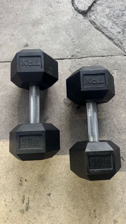 40 lb Rubber Hex Dumbbells Pair