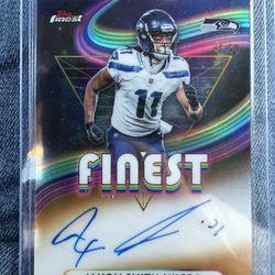 Jaxon Smith-Njigba Topps Finest On Card Auto Gold Refractor 46/50