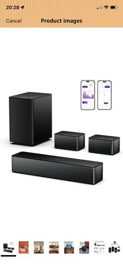(See description) ULTIMEA 5.1 Sound Bar for Smart TV, with Dolby Atmos, 410W Peak Power, Surround Sound System for TV, Wireless Subwoofer Bass Boost,