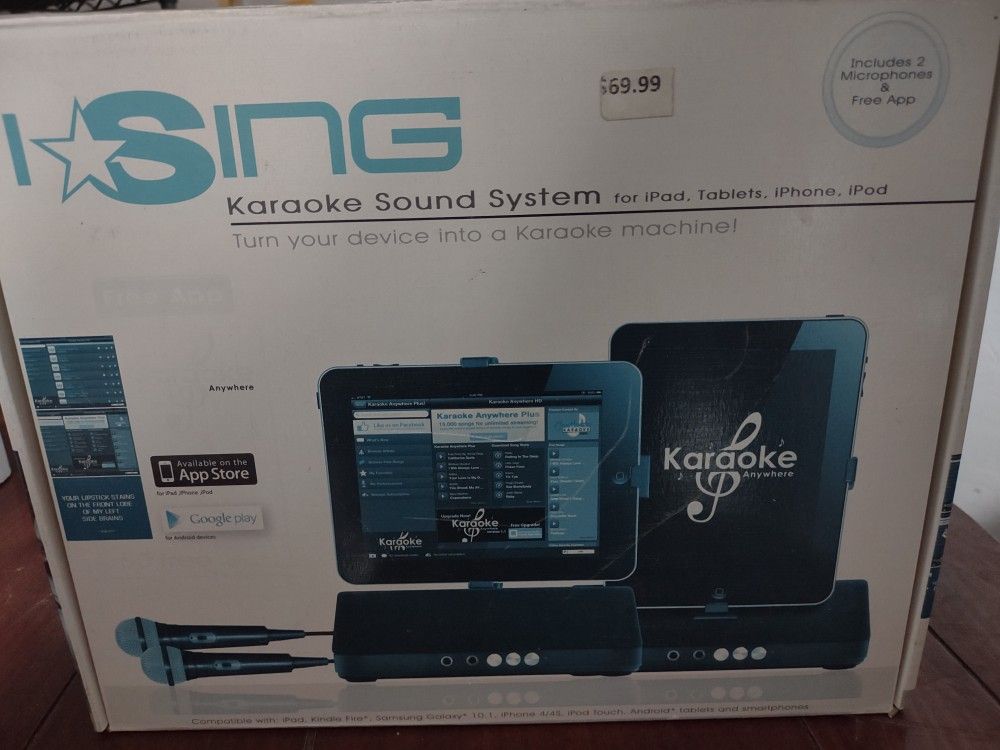 I-Sing Koraoke Sound System With 2 Microphones Brand New