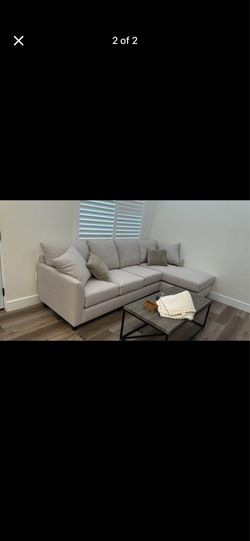Comfy L-Shaped Beige Sofa - Like New