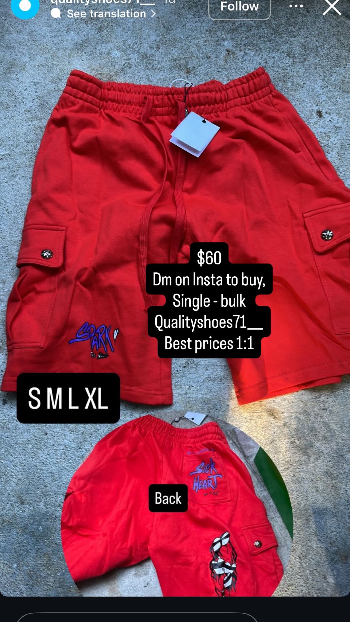 Red Chrome Hearts Shorts
