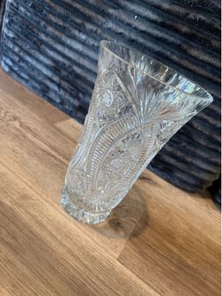 vintage Bohemian lead crystal flower vase