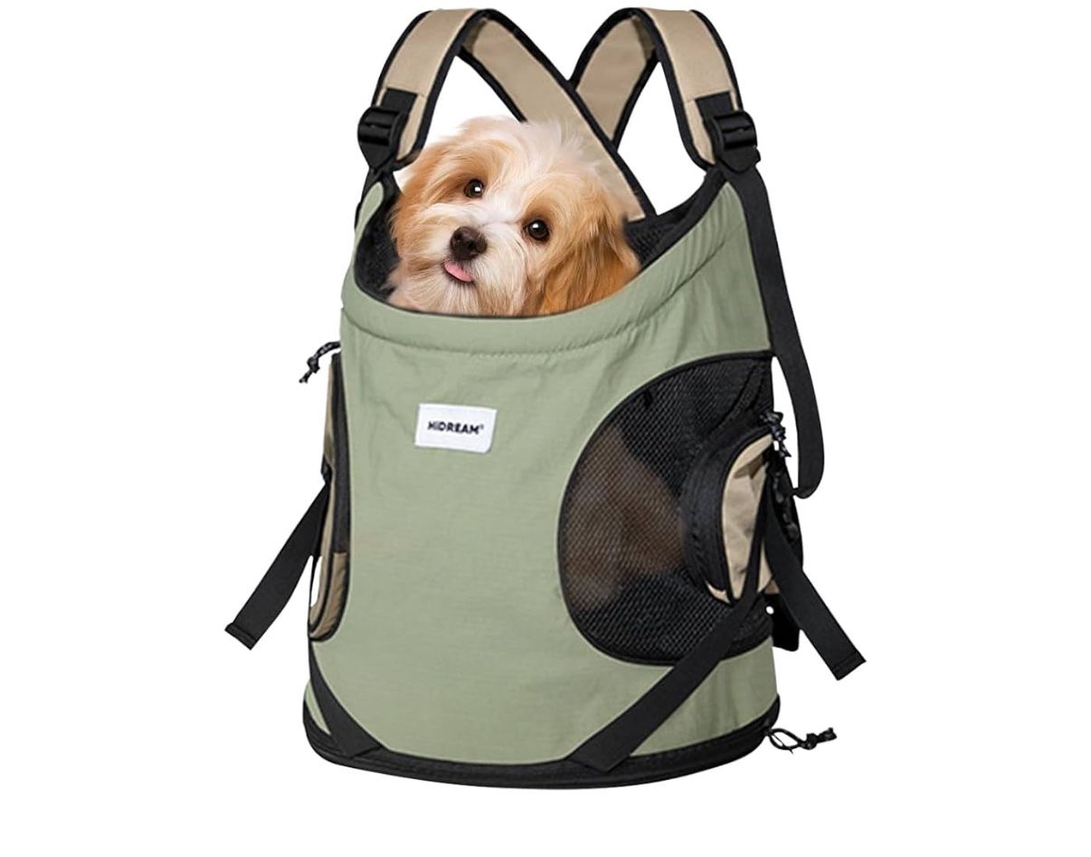 Pet Front Carrier Backpack, Adjustable Dog Backpack for Travel, Hiking and Outdoor Use