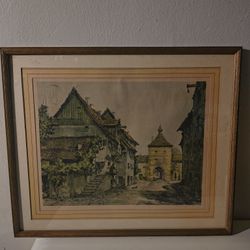 Antique Alexander Mantua Tyrol Woodblock Signed Print