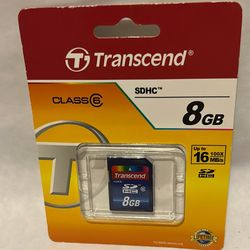 Blue Transcend 8GB Class 10 SDHC Flash Memory Card