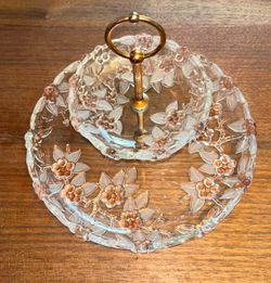 Vtg Mikasa 2 Tier Walther Glas Tray