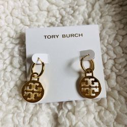New Tory Burch Gold-Plated Hanging Earrings