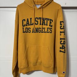 Champion Cal State Los Angeles Yellow Hoodie Size Large