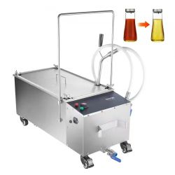15} Portable Oil Filtering Unit, 55L Tank, 10 L/min Filtering Speed, Equipped with Casters and Oil Hose, Ideal for Fast Food Venues