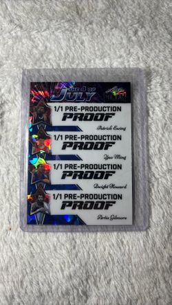 Ewing Ming Howard Gilmore 2025 Leaf 4th Of July 1/1 blue cracked Ice Pre Production Proof