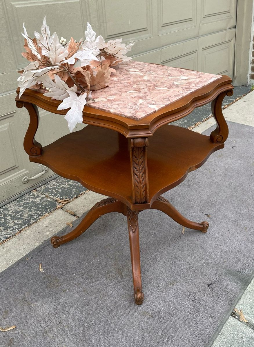 Adorable Marble French Provincial Entry Side Console