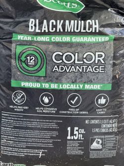 3 BRAND NEW BAGS SCOTTS BLACK MULCH 