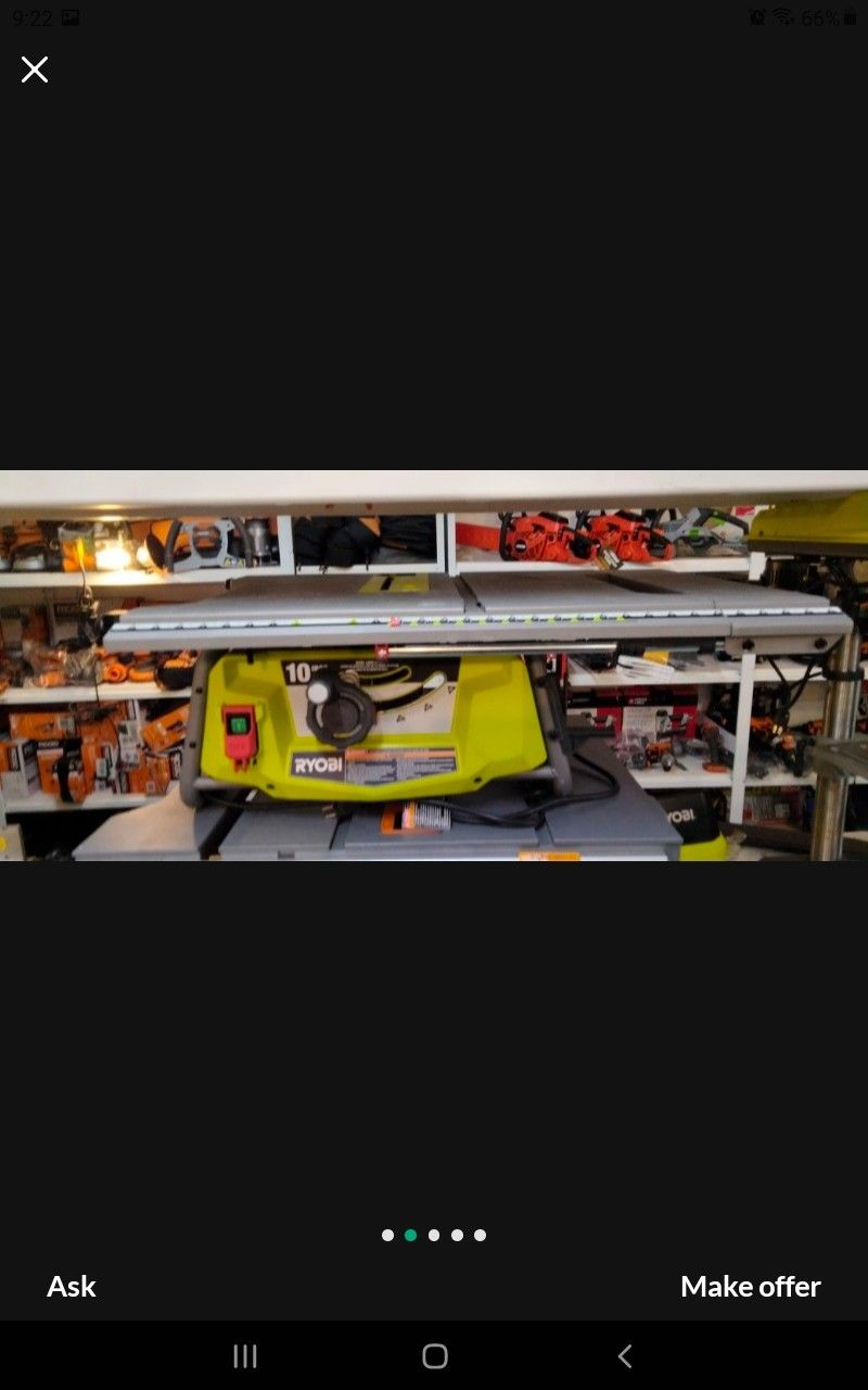 RYOBI CORDED TABLE SAW 10"IN (DOES NOT COME THE FENCE MOUNT) NO TRAE EL MONTAJE DE VALLA 