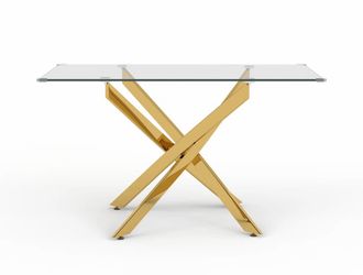 Gold glass dining table