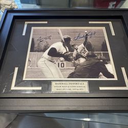 Willie Mays & Sandy Koufax Dual Signed Framed Photo - Baseball Immortals HOF Legends Autographed