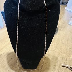 925 REAL SILVER LONG SOLID CHAIN PERFECT CONDITION CADENA DE PLATA 