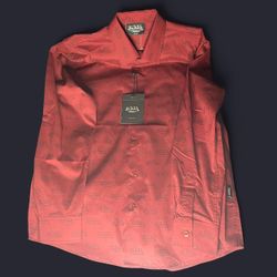 Von Dutch Red Long Sleeve Collared Shirt Y2K Pattern Streetwear Brand New w/ Tag