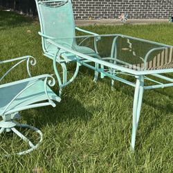 Teal Mist Patio Set With Six Chairs