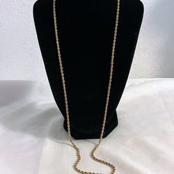 Vintage 30” Smooth & Textured Gold Tone Oval Link Chain Necklace