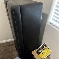 Leather Ottoman/twin bed 