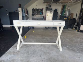 White Desk with Three Drawers