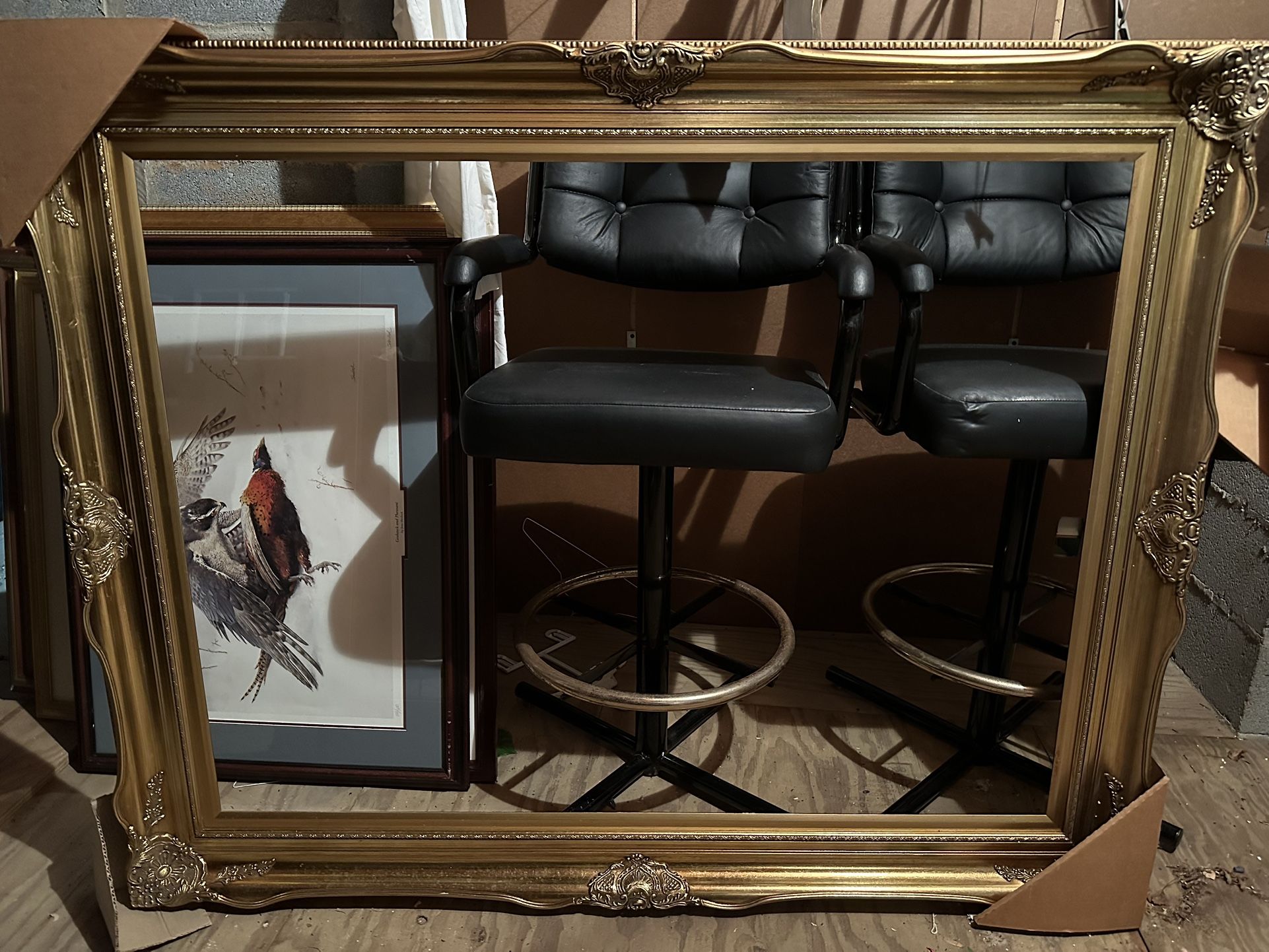 Antique gold, ornate picture frame